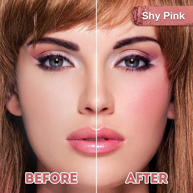 Face Blush for Cheeks Waterproof Smooth Creamy Formula, Matte Finish Buildable Lightweight Cream Blush Balm Create a Natural, Long Lasting Makeup Brightens Facial Radiance (Shy Pink)-Velvo Beauty