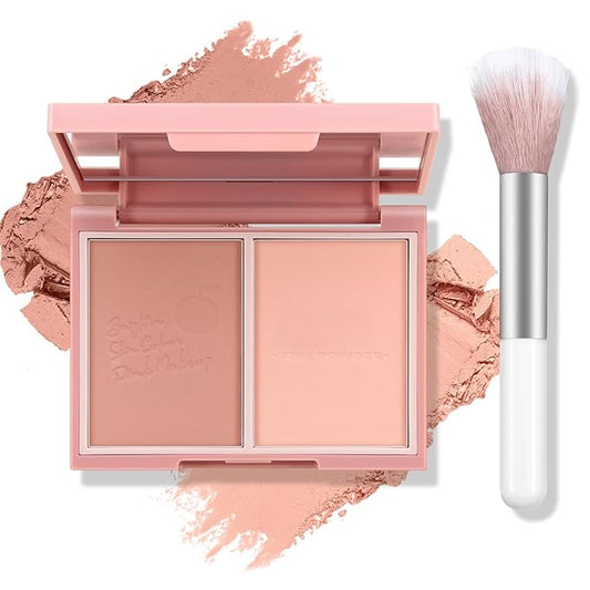 Boobeen Highlighter Contour Makeup Palette Face Matte Bronzer Powder, Compact Contouring Blush for Cheeks, Natural Long Lasting with Brush-Velvo Beauty