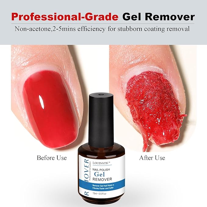 LOUINSTIC Gel Nail Remover - 1 PC,Fast Acting, No Soaking or Wrapping,2-5 Minutes to Easily Remove Gel Nail Polish,Gentle on Nails, Portable Design, Ideal for Home Nail Care Kit-Velvo Beauty