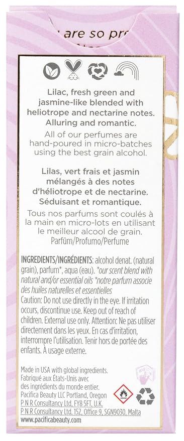 Pacifica French Lilac Spray Perfume – Clean Vegan Floral Fragrance for Women, Fresh-Cut Lilac & Powdery Magnolia Notes, Long-Lasting Romantic Spring Scent, 1 oz-Velvo Beauty