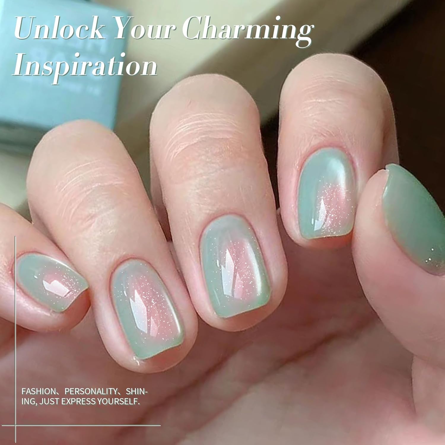 BORN PRETTY Cat Magnetic Eye Gel Nail Polish,Tuberose Green Magnetic Gel Polish Shimmer Magnetic Eye Gel Manicure Nail Art DIY 15ml-Velvo Beauty