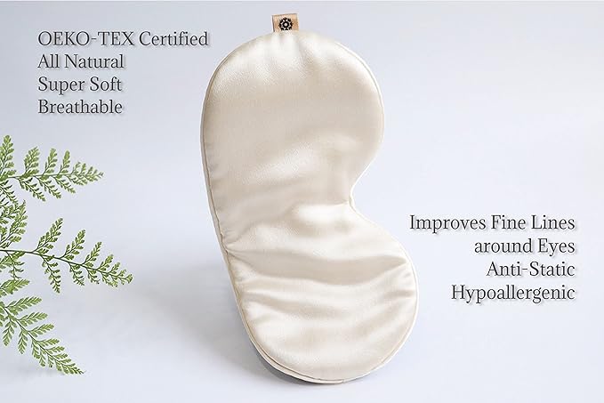Premium 25 Momme Mulberry Silk Eye Mask for Sleeping (Vanilla Ice)-Velvo Beauty