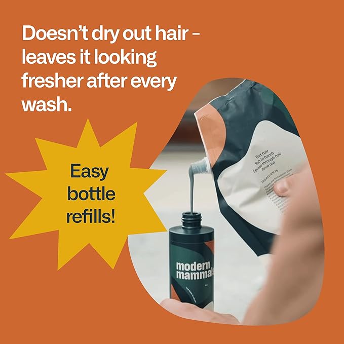 Modern Mammals Magic Mud Mens Shampoo Alternative, Lather Free, Moisturizing Daily CoWash to Protect Natural Oils, Cleansing, Hydrating Goop, Replaces Conditioner, 2 in 1, Barber Recommended (32oz)-Velvo Beauty