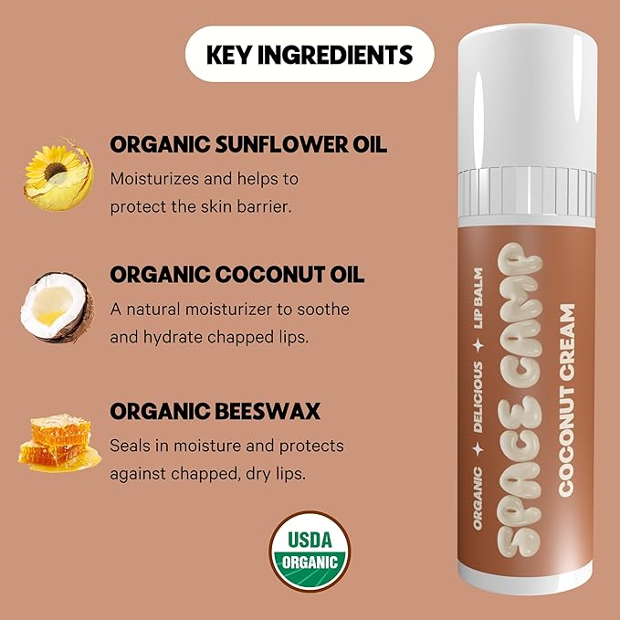 Wellness Jumbo Lip Balm - Coconut Cream Organic Flavored Balm (2 Pack)-Velvo Beauty