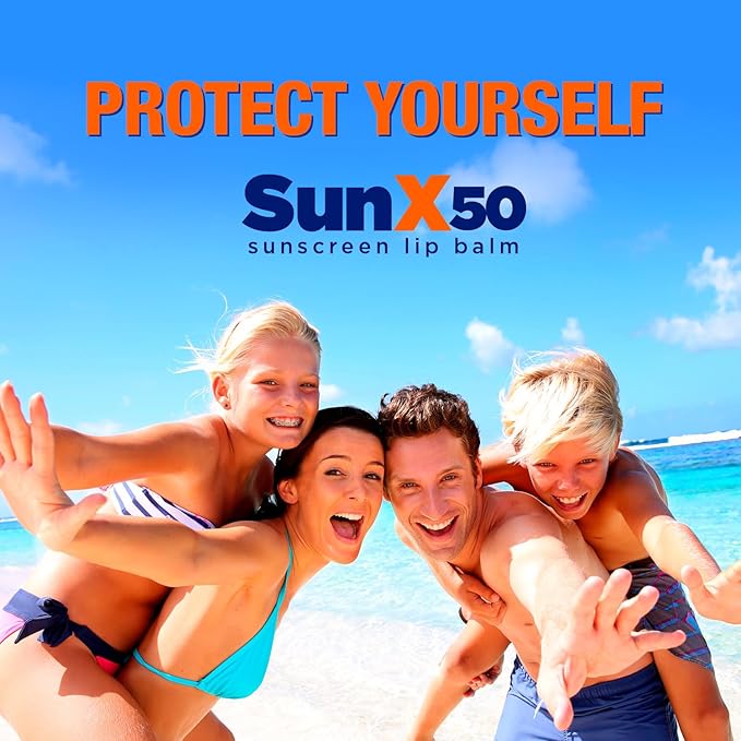 CoreTex Sun X 50 Lip Balm SPF 50 (Bulk Pack of 72) - Lip Sunscreen SPF 50 Water Resistant Up To 80 Minutes and Free Parabens & Oxybenzone - Broad Spectrum (UVA/UVB) Protection-Velvo Beauty