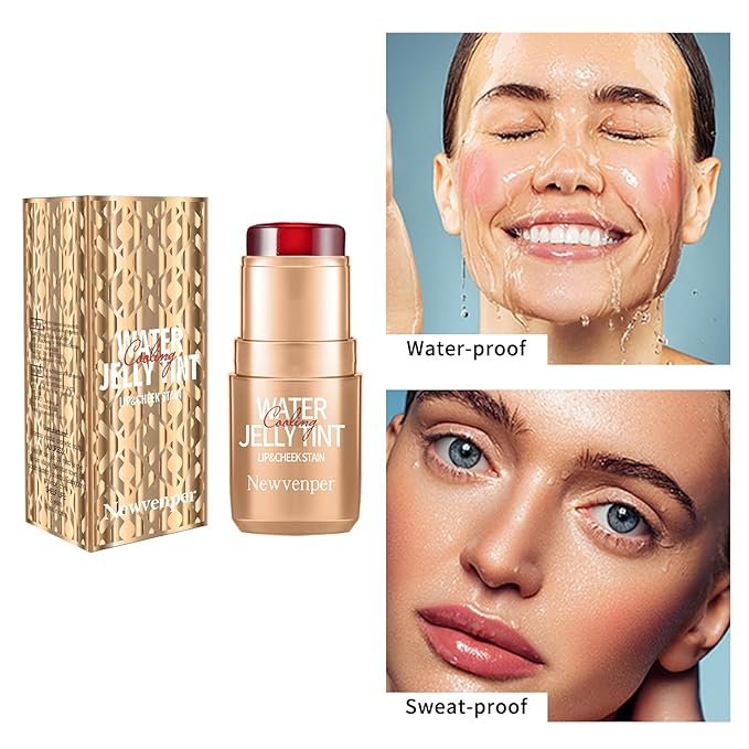 2PCS Jelly Blush Stick, Multi-Purpose Lip & Cheek Stick, Waterproof jelly tint, Moisturizing Cooling Water Jelly Tint Long Lasting cheek stain & lip tint for Women and Girls 01#-Velvo Beauty