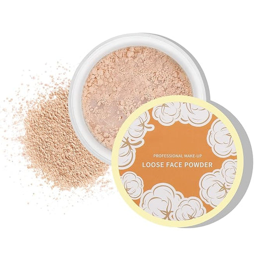 Boobeen Loose Face Powder Translucent Setting Powder Oil Control Loose Powder, Soft Focus Effect Makeup Loose Setting Powder, Lightweight Shine Control Matte Finishing, with Puff-Velvo Beauty