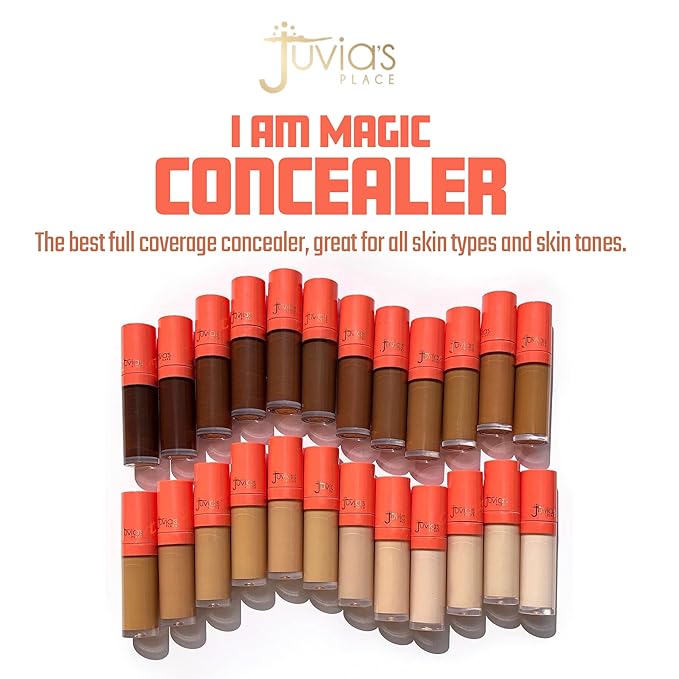 Juvia's Place I Am Magic Liquid Concealer - J17 Medium-tan w/Warm Undertone/0.34 fl oz, Full Coverage Concealer, Makeup Concealer, Hydrating Concealer, Waterproof Concealer, Long Wear Concealer-Velvo Beauty