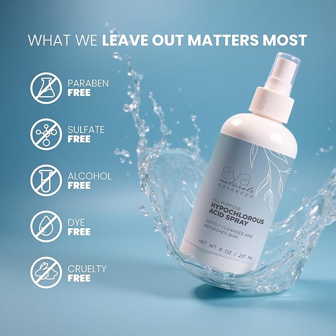 Hypochlorous Acid Spray for Face, Skin, and Body – 0.018% HOCl Facial Mist Toner, Hydrating Cleanser for Acne, Eczema, Rosacea, Eyelids, Pets, Workout, Baby, Back, Redness, Sensitive Care Spray-Velvo Beauty