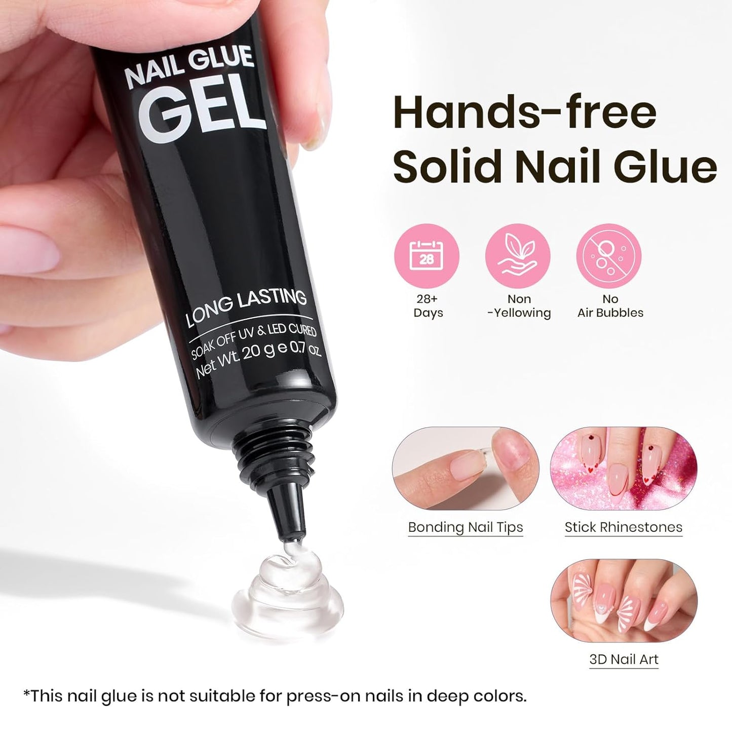 Beetles Tipex Gel Nail Kit, Medium Almond Nail Tips 224 Pcs 16 Sizes Pre-Building Pre-Etched False Nail Tips with Tipex Nail Glue, Mini Nail Lamp Thick Acrylic Nail Set Halloween Nails-Velvo Beauty