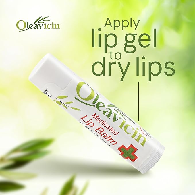 Natural Lip Balm by Oleavicin | Dry Lip Relief | Patented Moisturizing Formula for Chapped Lips | Organic Olive Leaf Extract (3)-Velvo Beauty