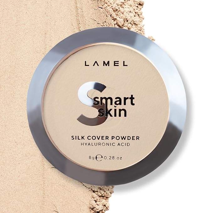 Lamel Smart Skin Silk Compact Powder - Long Lasting Pressed Finishing Powder - Oil Control Makeup, Suitable for Dry Skin, Lightweight Formula - 401 Porcelain 0.28 oz-Velvo Beauty