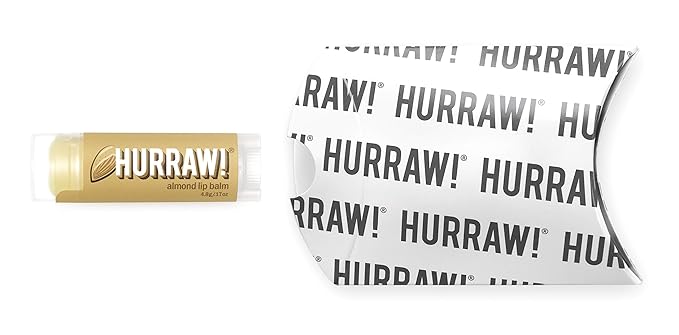 Hurraw! Almond Lip Balm: Organic, Certified Vegan, Cruelty and Gluten Free. Non-GMO, 100% Natural Ingredients. Bee, Shea, Soy and Palm Free. Made in USA-Velvo Beauty