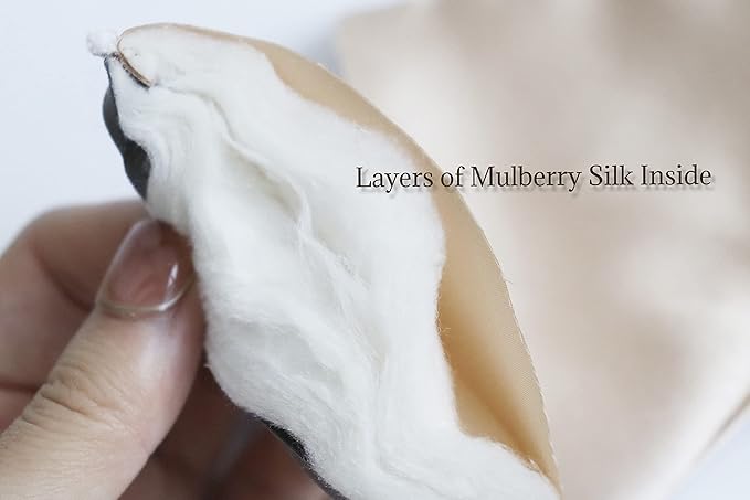 Premium Handcrafted 25 Momme Mulberry Silk Eye Mask for Sleeping (Natural White)-Velvo Beauty