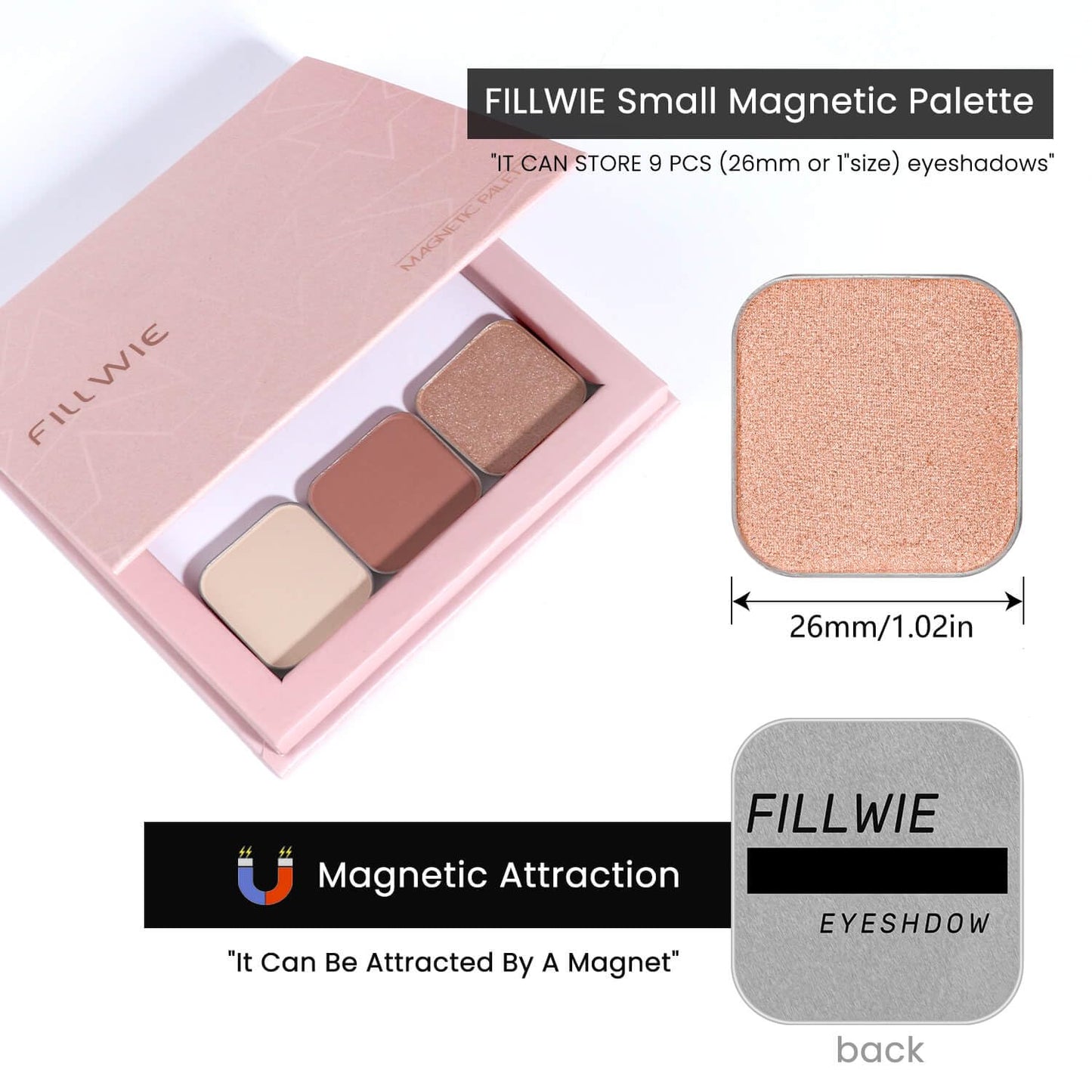 3-Color Eyeshadow Combo Pack – Matte & Shimmer Neutral Shades,Powder, Highly Pigmented, Long-Lasting, Refills Pans for Custom Magnetic Palette-Velvo Beauty
