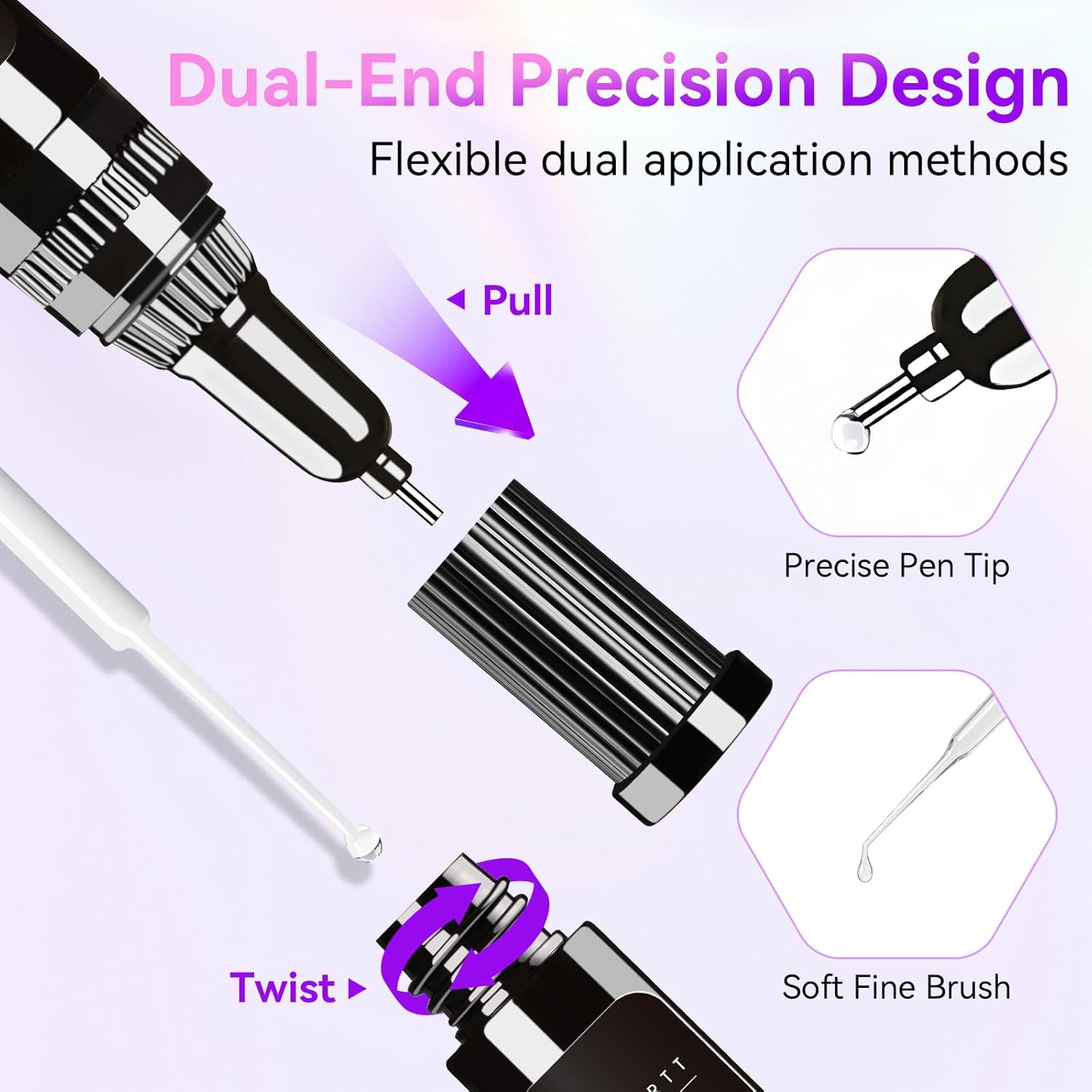 Makartt Nail Rhinestone Glue Gel, Upgrade Gel Nail Glue with Brush Pen Tip Super Strong Adhesive Precise for Nail Charms Crystals Rhinestone Beads Flower 3D Decorations 8ml*2-Velvo Beauty