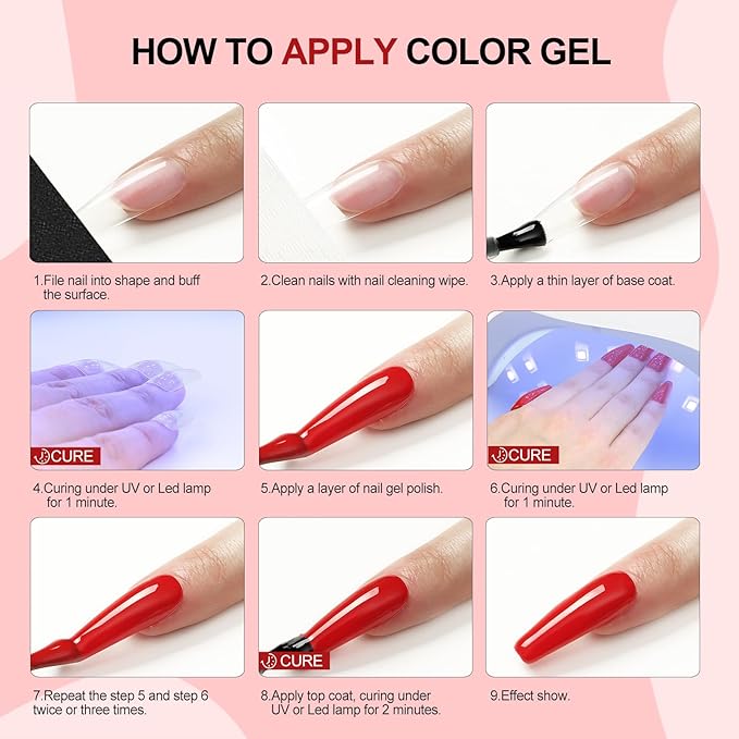 COSCELIA 53ps Gel Nail Polish Kit with U V light and Drill Starter Kit 35 Summer Colors Gel Polish 5pcs Top Base Coat LED Lamp Nail Art All Seasons Gel Manicure Kit Gifts for Women-Velvo Beauty