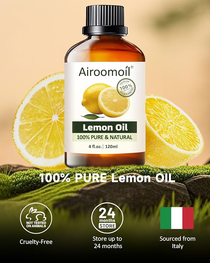 Pure Lemon Essential Oil, 100% Pure Natural Lemon Essential Oil, Premium Grade Essential Oils for Diffusers for Home, Skin, Care Massage, Soap Making, Aromatherapy, 4 Fl Oz | 120ml-Velvo Beauty