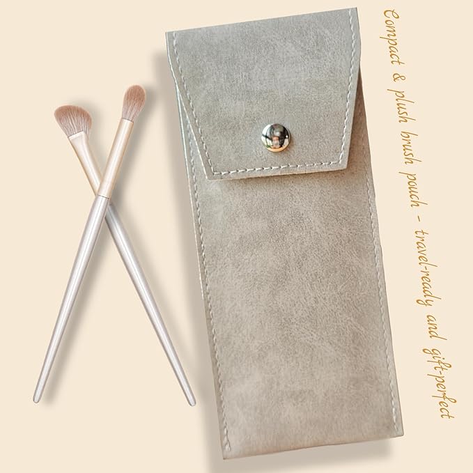 Eyeshadow Makeup Brushes Set with Case 8 PCS Soft Synthetic Hairs Eye Makeup Brushes for Blending Eyebrow Eyeliner Eyeshadow （Silver）-Velvo Beauty
