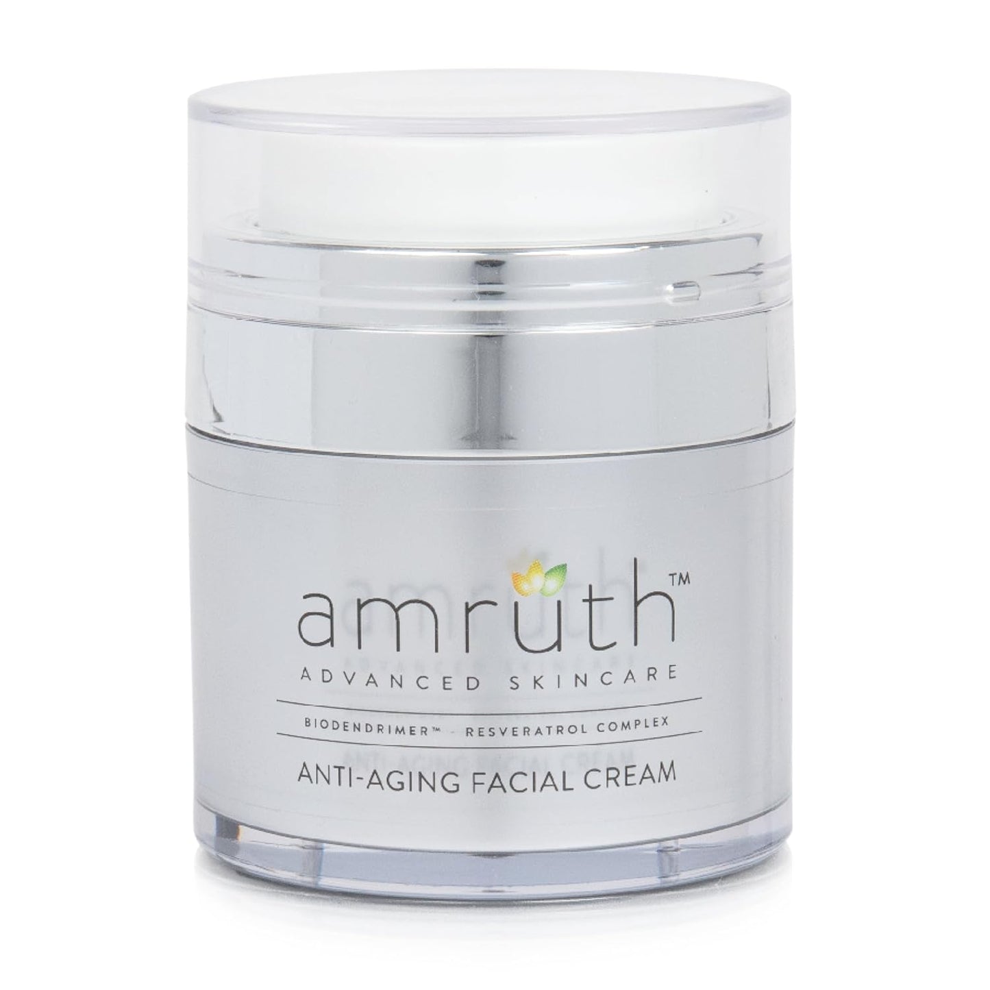 Amruth Resveratrol Daily Anti-Aging Facial Cream, 1oz Jar with Pump, Lightweight, Firms and Nourishes Skin, Smooths Appearance of Fine Lines and Wrinkles-Velvo Beauty