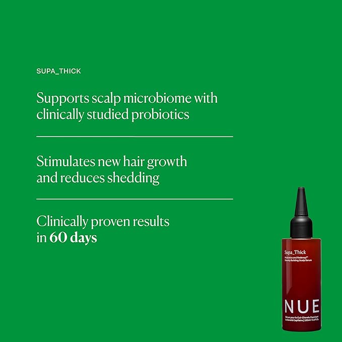 The Nue Co. SUPA THICK Topical Hair Supplement, Supports Hair Growth and Reduces Shedding, Scalp Serum for Hair Density, Vegan, 4 oz / 100 mL-Velvo Beauty