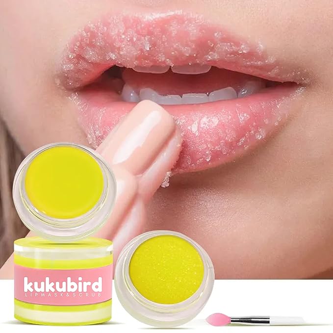 kukubird Lip Mask Overnight Hydrating Lip Balm Mask Exfoliating Lip Scrub Lip Care Treatment For Chapped and Cracked Lips-Vanilla-Velvo Beauty