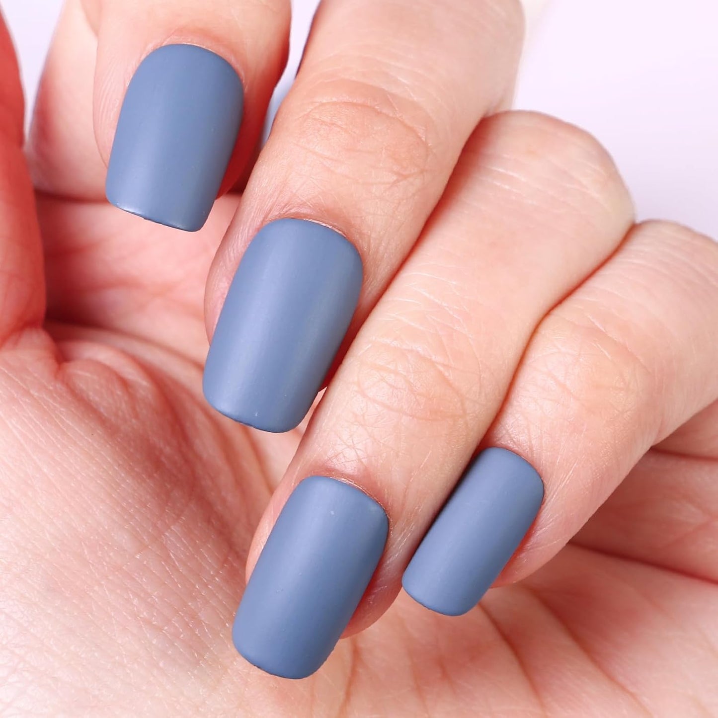 Matte Nail Polish Air Dry Nail Lacquer for Nail Art Varnish, Mist Effect Matte Finish Velvet Nail Polish, 0.35 fl oz (Grey-blue-23, 10 ML)-Velvo Beauty