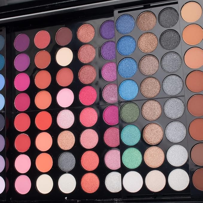 194 Colors Eyeshadow Makeup Palette, Makeup Palette Set with Eyeshadow Blusher Eyebrow Powder Mirror Applicators, All in One Makeup Eye Shadows Cosmetics Gift Kit-Velvo Beauty