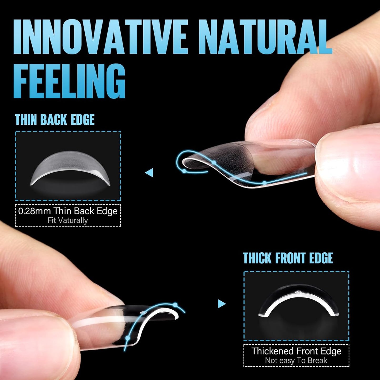 TOMICCA Short Square Nail Tips,Acrylic Gel Tips 240Pcs Fake Nails Full Cover 12 Sizes False Nails Half Matte for Nail Extension Home DIY Salon-Velvo Beauty