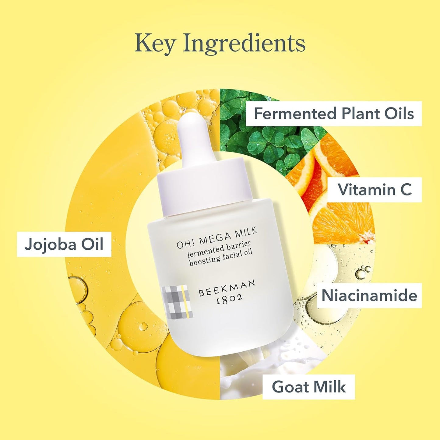Beekman 1802 Oh Mega Milk Facial Oil - Hydrating Vitamin C & Niacinamide Serum - Repairs Skin Barrier & Reduces Dark Spots From Aging - Fragrance Free, Sensitive Skin Safe-Velvo Beauty