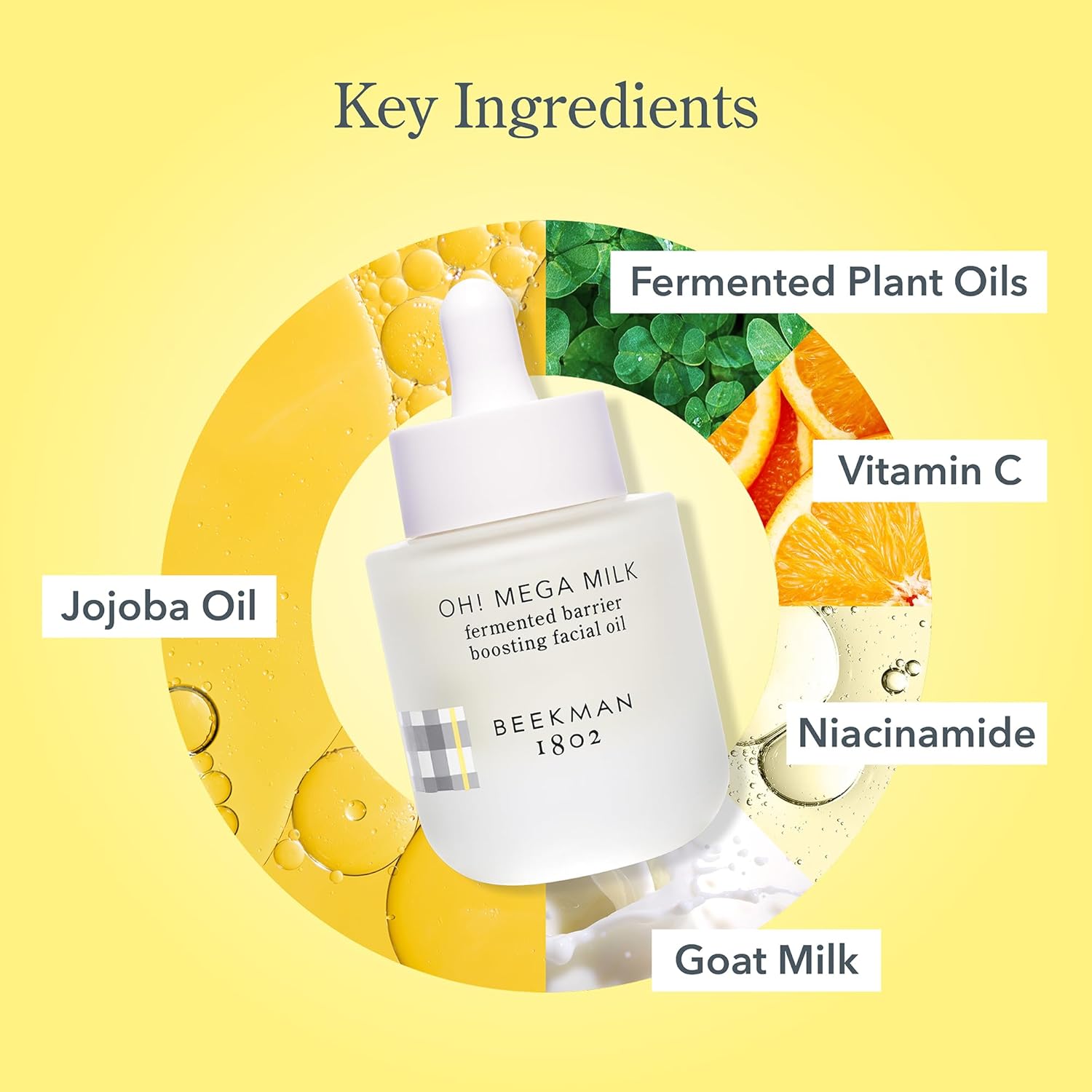 Beekman 1802 Oh Mega Milk Facial Oil - Hydrating Vitamin C & Niacinamide Serum - Repairs Skin Barrier & Reduces Dark Spots From Aging - Fragrance Free, Sensitive Skin Safe-Velvo Beauty