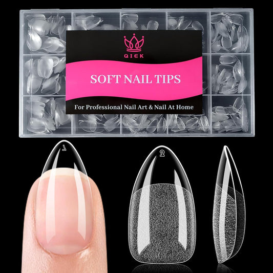 Short Water-drop False Nail Tips, 15 Sizes 510 PCS Clear Soft Press On Fake Nail Pre-shaped Half Matte Full Cover Gel Nail Tips Extensions Strong Long Lasting for DIY Beginners & Salon Manicure-Velvo Beauty