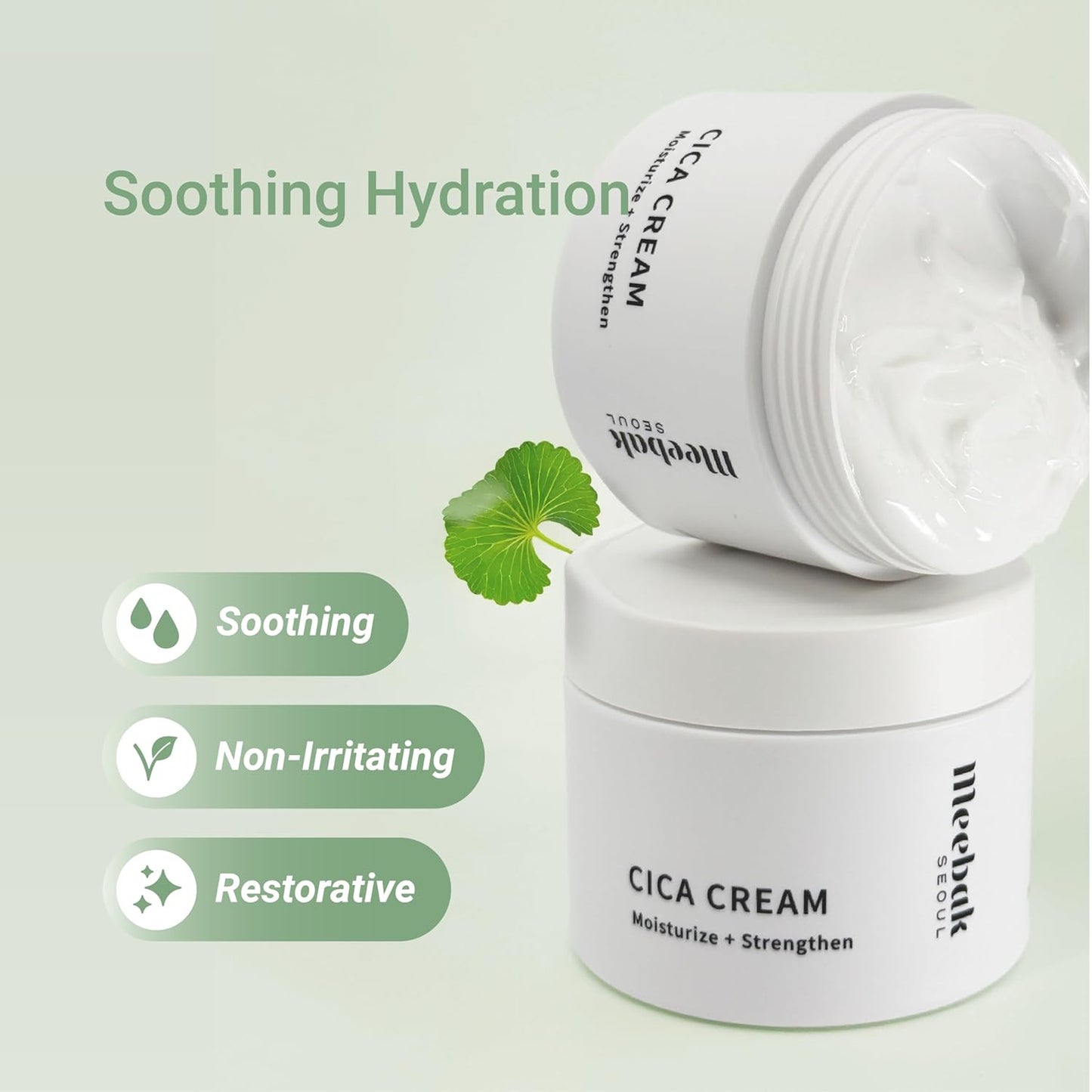 Meebak Cica Cream | Daily Repair Moisturizer with Niacinamide, Ceramide, & Retinol | Deep Hydration & Soothing | Locks in Moisture | Suitable for Sensitive Skin-Velvo Beauty