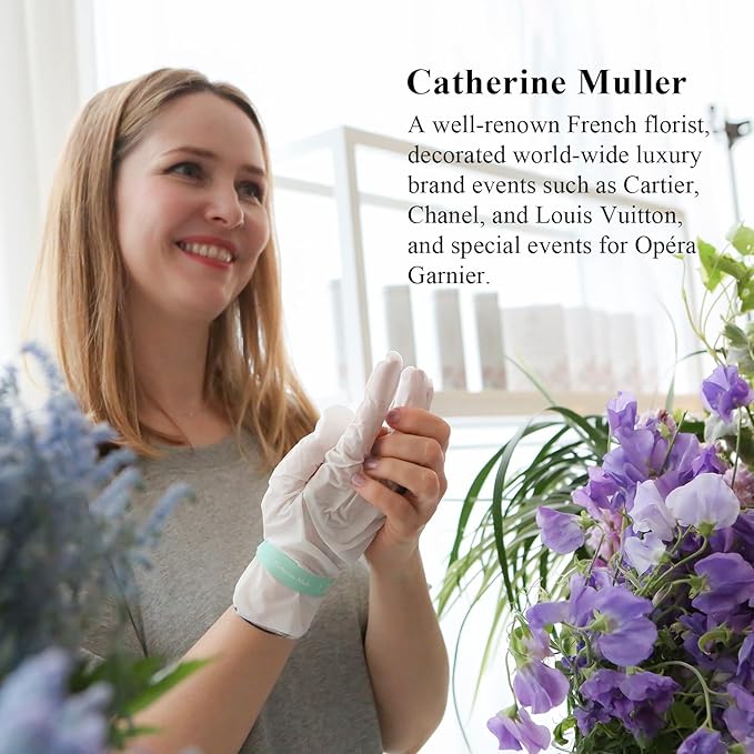 Catherine Muller Floral Hand Mask 8 Pairs, Moisturizing Gloves for Dry Hands with Elder Flower & CICA, Repairing and Nourishing Hand Care Treatment for Cracked, Rough, and Dry Skin-Velvo Beauty