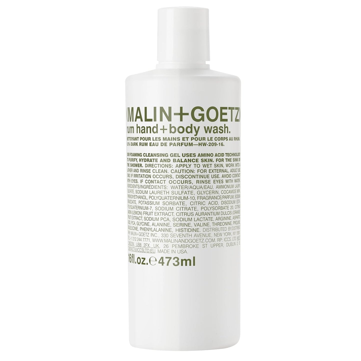 Malin + Goetz Rum Hand & Body Wash, 16 Fl. Oz. – Men & Women Natural Body Wash For All Skin Types, Foaming Hydrating Cleansing Gel, Cruelty-Free & Vegan-Velvo Beauty