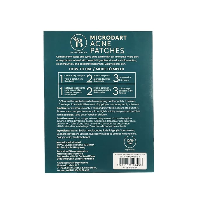 Microdart Acne Patch, Zit Patches for Cystic Acne Overnight Care, Cystic Acne Coverage, Pimple Patches Microdart Technology - Salicylic & Hyaluronic Acid (12 Count)-Velvo Beauty