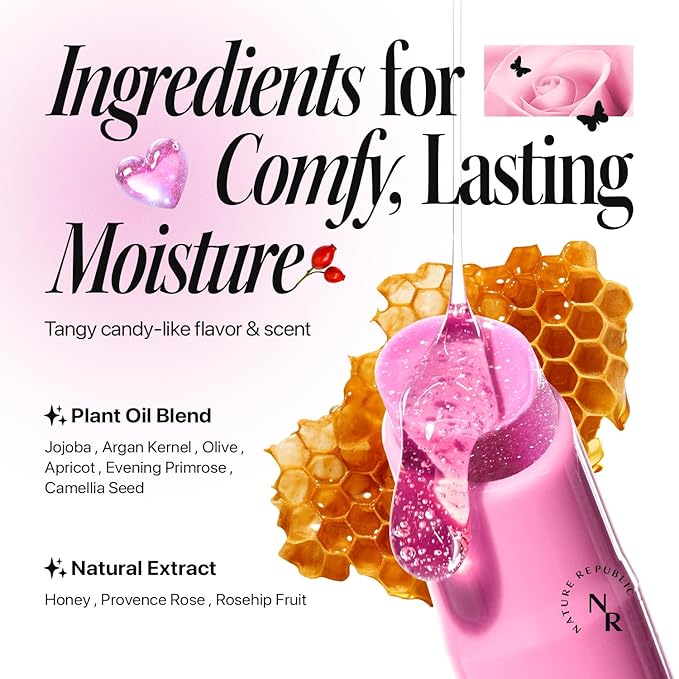 Nature Republic HONEY MELTING LIP 13-14 GLITTER (AURORA GLITTER)-Velvo Beauty