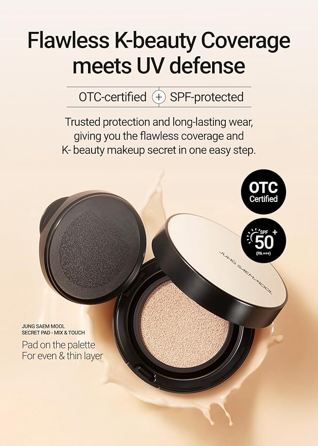 [JUNGSAEMMOOL OFFICIAL] Essential Skin Nuder Cushion (06 Pink Light) | Refill Included | Natural Finish | SPF50 Broad Spectrum | Makeup Artist Brand-Velvo Beauty