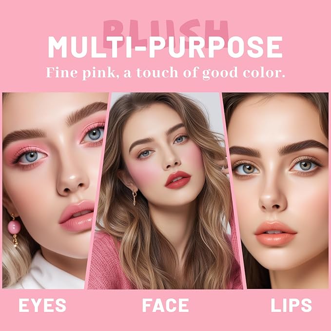 4 Pcs Jelly Blush Stick,Sheer Lip & Cheek Stain Makeup Cooling Water Jelly Tint, Multiple Use Long Lasting Jelly Texture Non-Stick Blush for Cheeks, Pigmented Waterproof Makeup Blush-Velvo Beauty