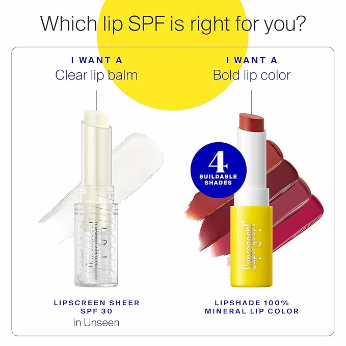 Supergoop! Lipscreen Sheer SPF 30 - Lightweight Clear Lip Balm with Acai Fruit Oil - Hydrates & Protects - Natural Finish - 0.12 oz-Velvo Beauty