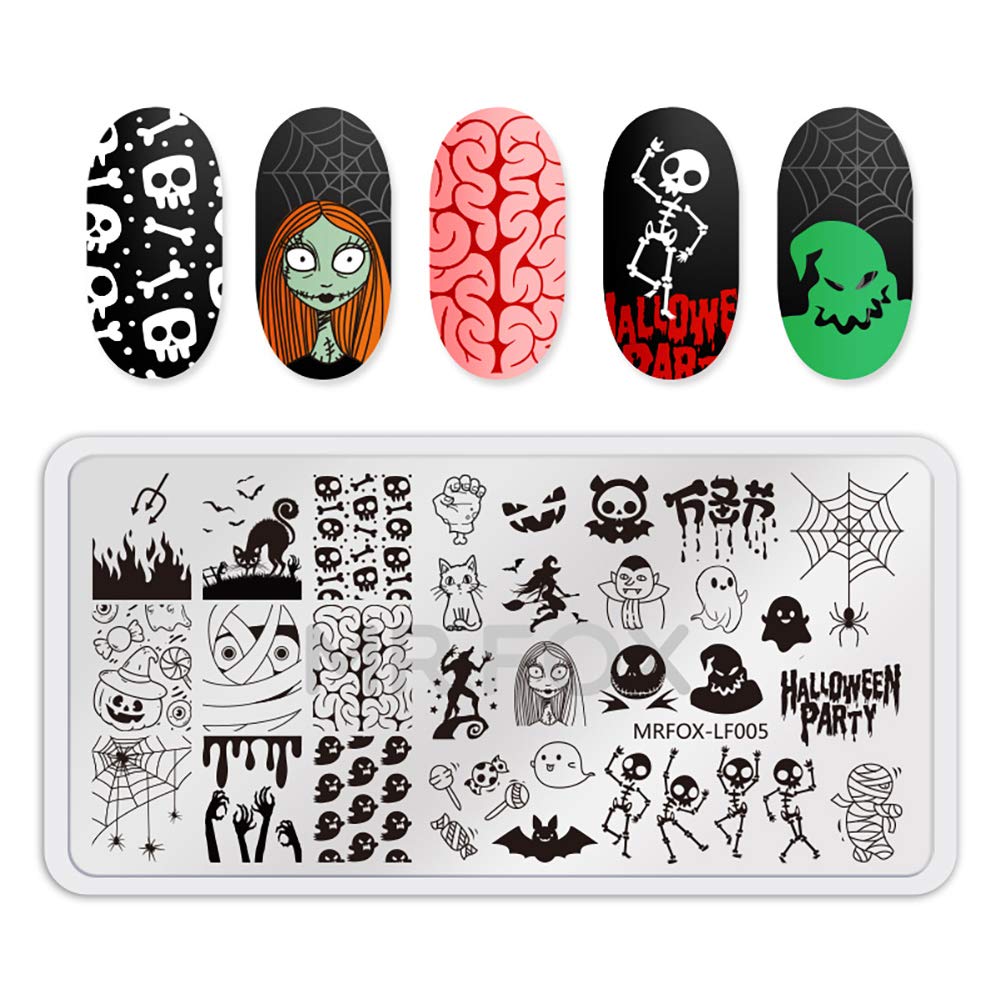 Mr. Fox Nail Printing Board Set Halloween Flame Leopard, Zebra and Snake Motifs Nail Art DIY Stamping Template-Velvo Beauty