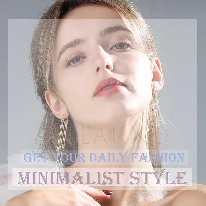 Boho Star Chain Tassel Earrings Gold Star Dangle Earrings Long Chain Drop Earrings Tiny Star Fringe Chain Earrings Jewelry for Women and Girls-Velvo Beauty