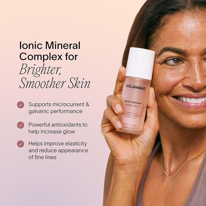 Solawave Wand Skin Therapy Activating Serum | Hyaluronic Acid and Peptides | Enhance Skincare Device Results | Hydrating Microcurrent Galvanic Current | Wrinkle Smoothing-Velvo Beauty