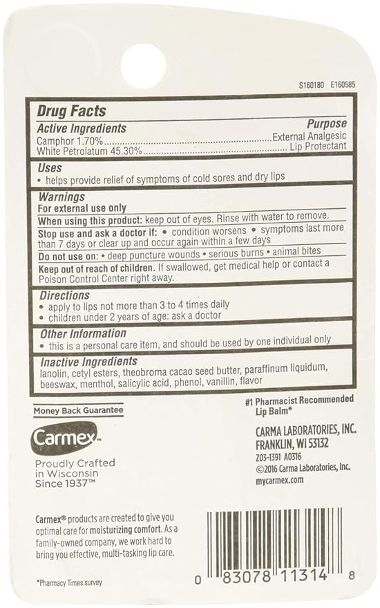 Carmex - Lip Moisturizing Tube, Original Balm - 0.35 Oz (3 each) Body Care/Beauty Care/Bodycare/BeautyCare...-Velvo Beauty