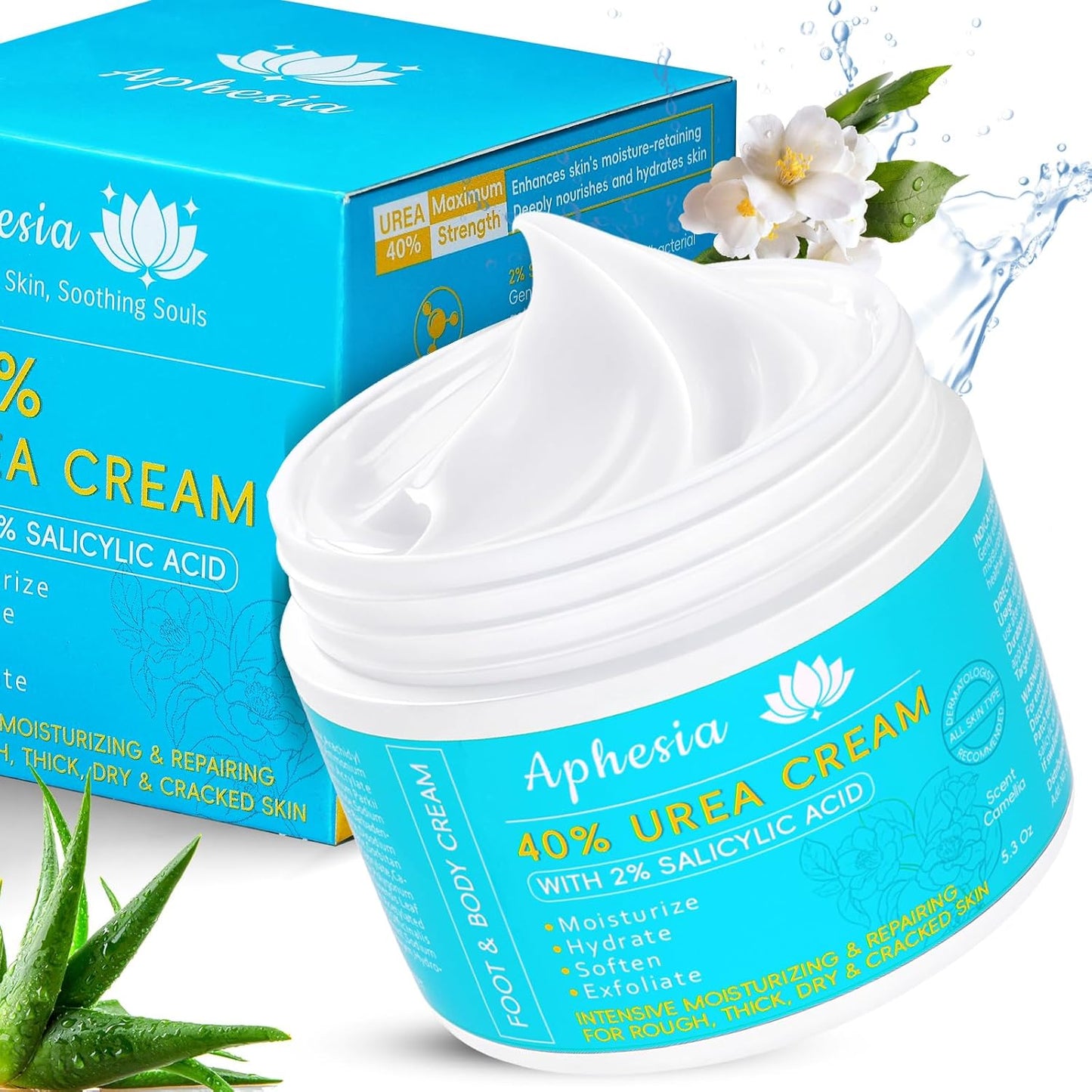 Urea Cream 40 Percent For Feet Maximum Strength - plus Salicylic Acid 2% Foot Cream For Dry Cracked Heels Feet Knees - Dead Skin Cuticle Callus Remover Toenail Softener-Velvo Beauty