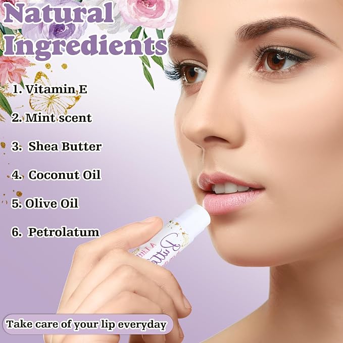 50 Sets 200 Pcs Baby Shower Hand Lotion and Lip Balm Gift Theme Baby Shower Party Favors Travel Size Hand Lotion and Lip Balm Bulk with Organza Bags Tags(Butterfly)-Velvo Beauty