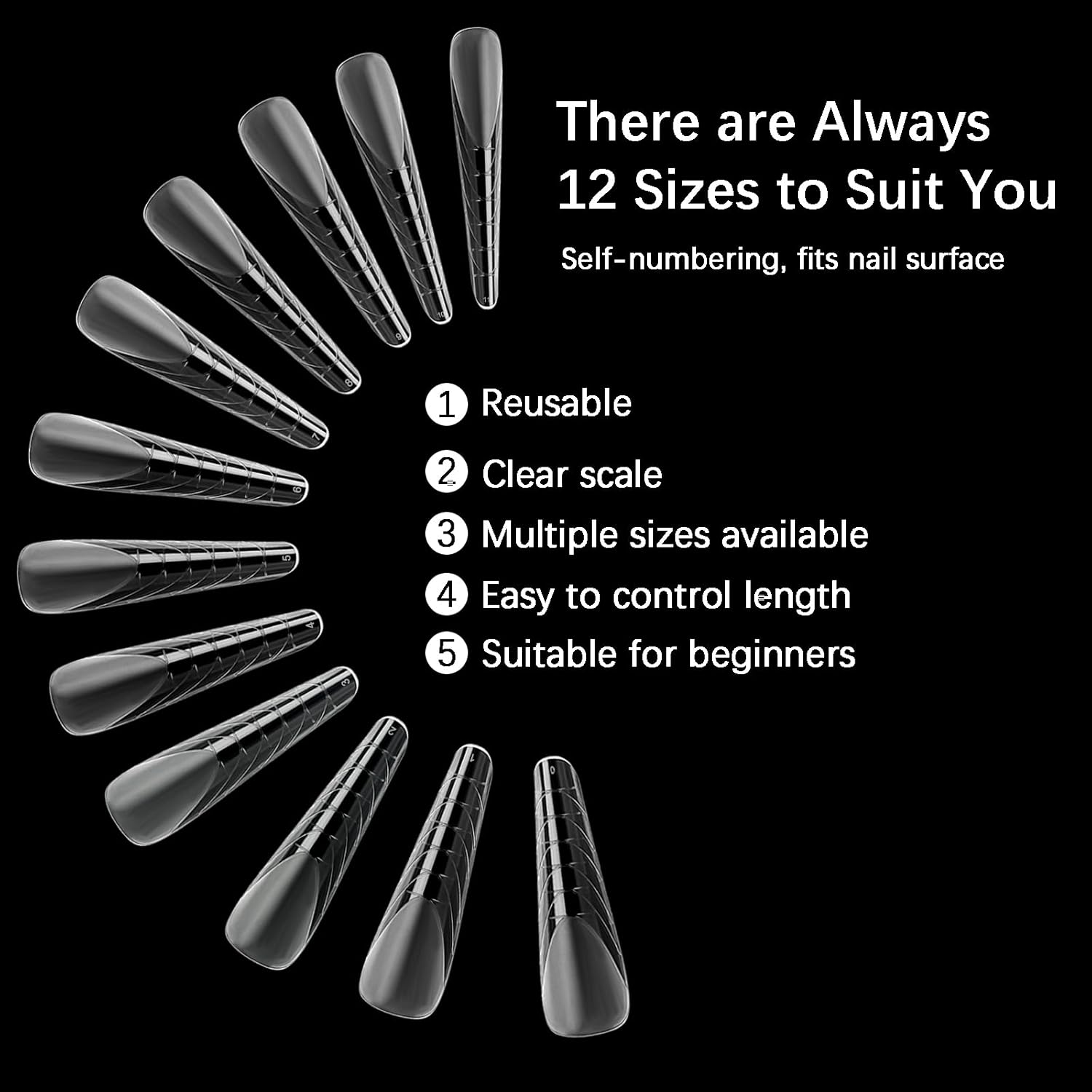 120 Pcs Dual Nail Forms 12 Sizes Half Matte Extension Poly Nail Gel Full Cover Nail Molds With Scale Builder Coffin Nail for Gel Manicure Nail Art Design Salon DIY at Home-Velvo Beauty