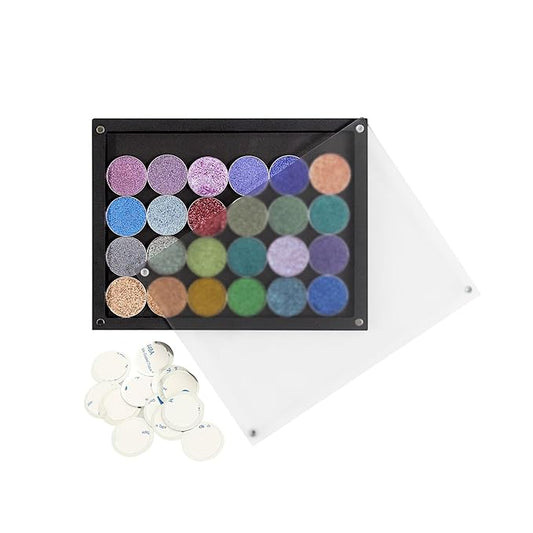 Acrylic empty magnetic palette with magnet clear lip ，with 30Pcs Adhesive Metal Stickers for Eyeshadow Powder Lipstick foundation-Velvo Beauty