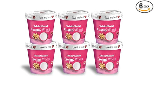 Gabriel & Daniel Organic Instant Creamy Wheat (Farina) Hot Cereal Cup – Non-GMO, Pure and Organic Breakfast Cereal – Rich in Iron & Vitamin C for a Nourishing and Quick Meal – Smooth & Creamy Texture (Pack of 6)-Velvo Beauty