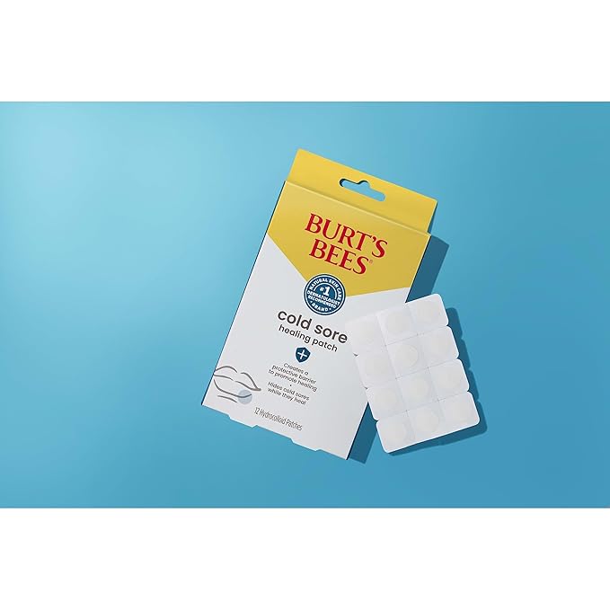 Burt's Bees Cold Sore Treatment Bundle with Burt’s Bees Cold Sore Healing Patches and Burt’s Bees Cold Sore Treatment with Rhubarb and Sage, Protects and Heals Cold Sores, Relieves Symptoms-Velvo Beauty